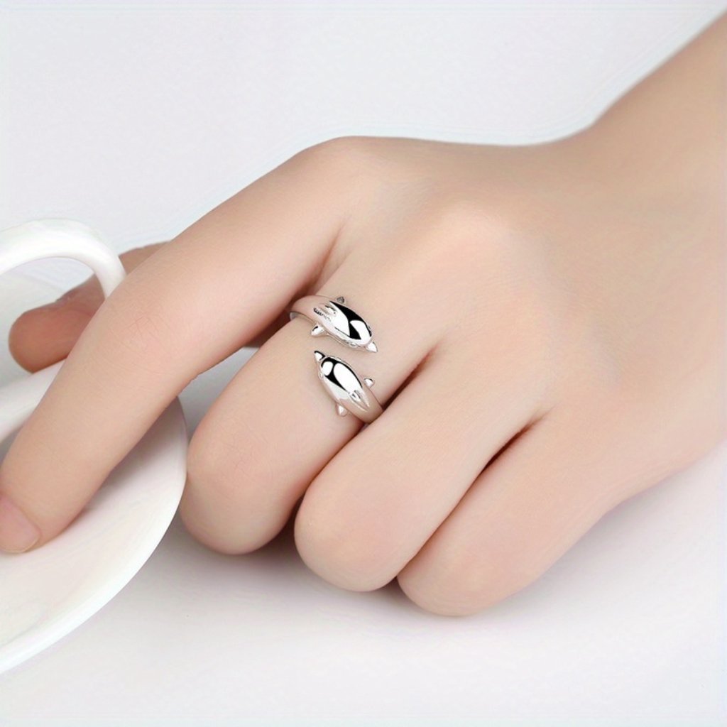 Silver Dolphin Ring 8$